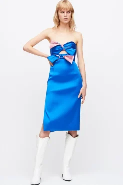 Abito bustier con fiocchi