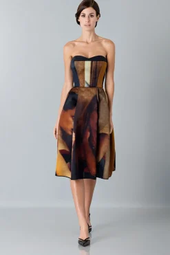 Abito bustier con stampa