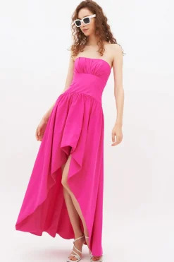 Abito bustier fucsia