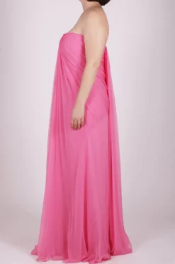 Abito bustier fucsia