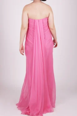 Abito bustier fucsia