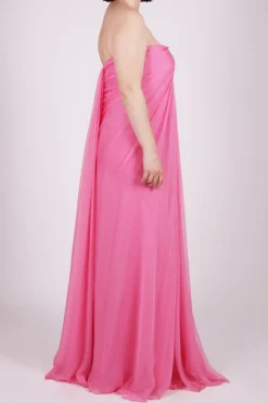 Abito bustier fucsia