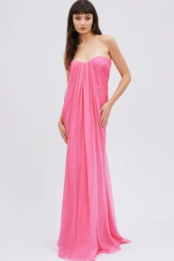Abito bustier fucsia