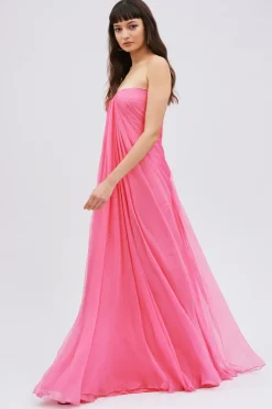 Abito bustier fucsia