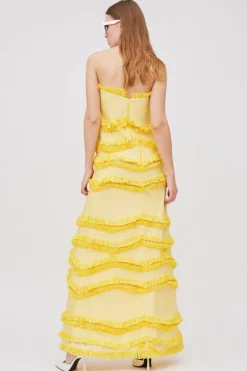 Abito bustier giallo