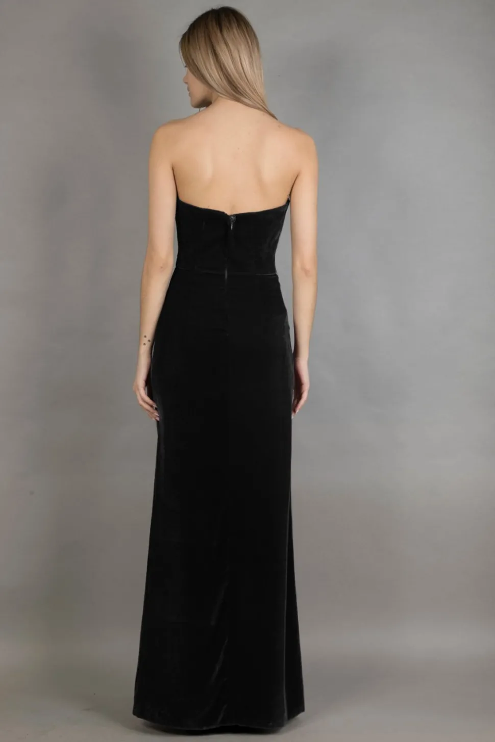 Abito bustier in velluto