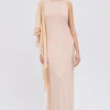 Abito cipria con chiffon