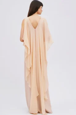 Abito cipria con chiffon