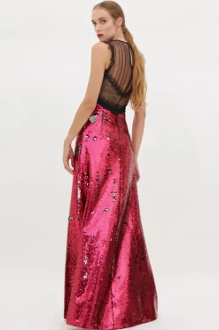 Abito con paillettes cangianti