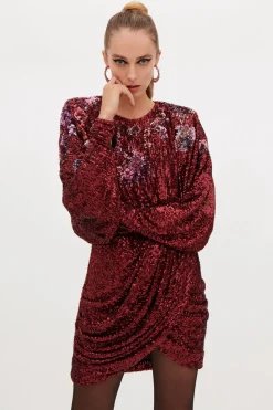 Abito drappeggiato in paillettes