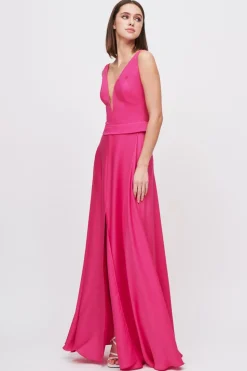 Abito fucsia in satin