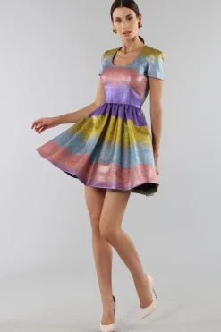 Abito glitterato multicolore