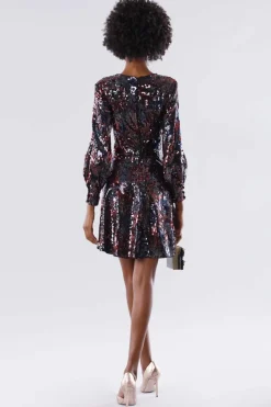 Abito in paillettes multicolori