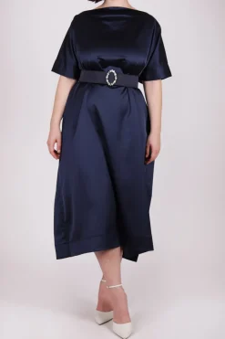 Abito in raso blu