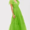 Abito in tulle verde fluo