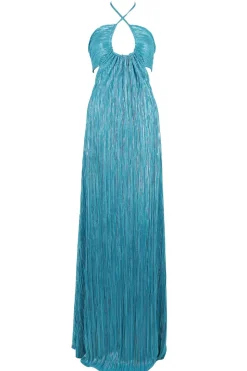 Abito lurex turchese