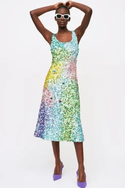 Abito midi con paillettes