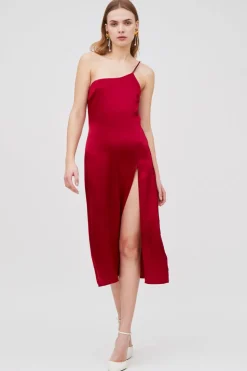 Abito monospalla rosso