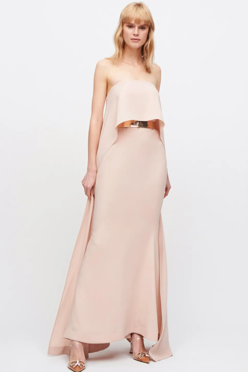 Abito nude con drappeggio