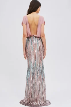 Abito rosa con paillettes