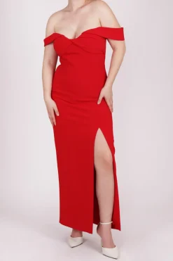 Abito scollo rosso