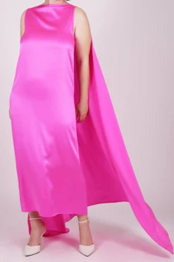 Abito smanicato fucsia