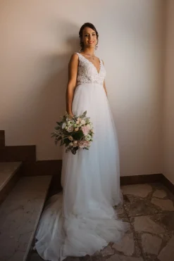 Abito tulle e macramè