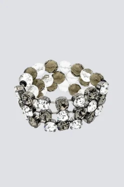 Bracciale in metallo e strass