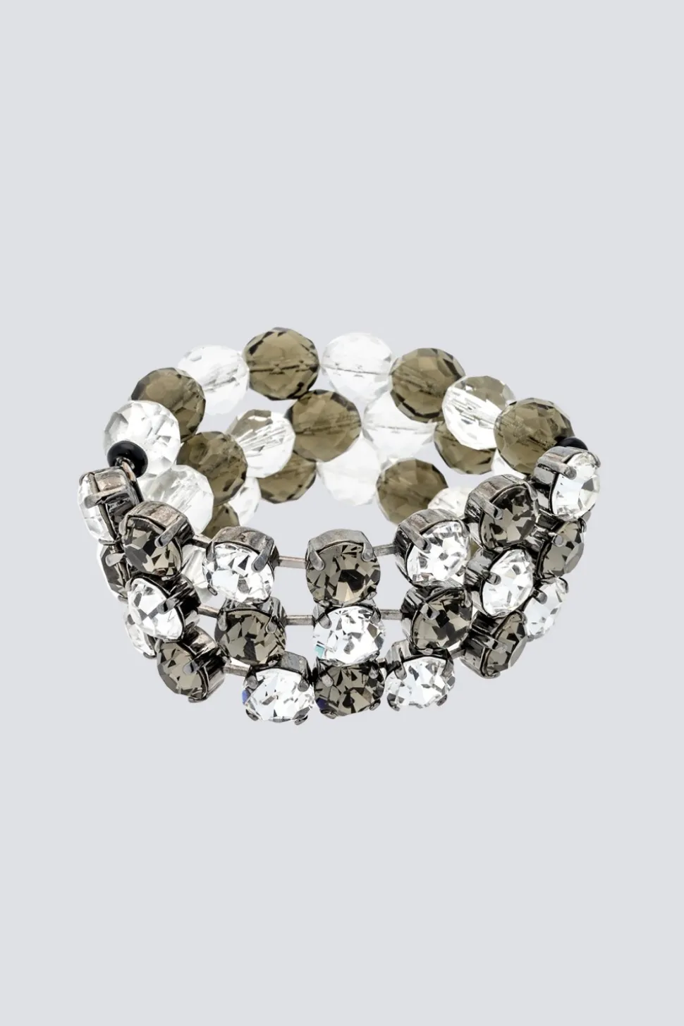 Bracciale in metallo e strass