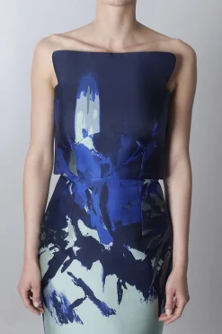 Bustier asimmetrico con stampa floreale
