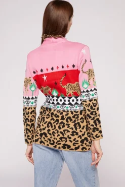 Cardigan animalier rosa