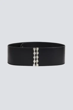 Cintura in pelle e swarovski