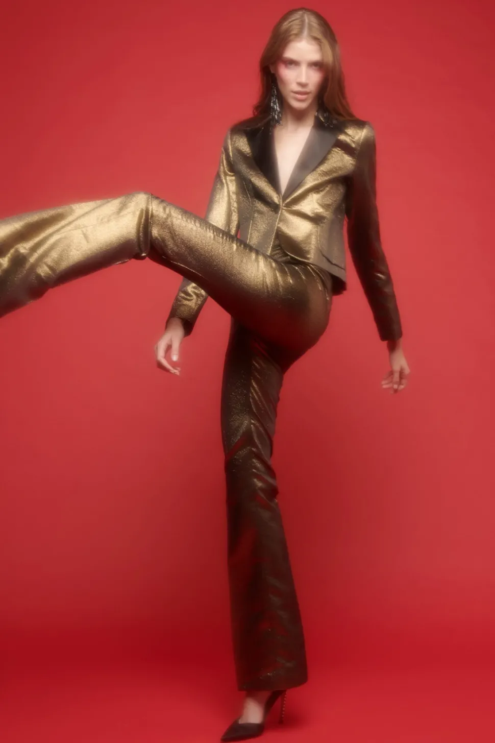 Completo giacca e pantalone dorati