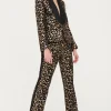 Completo in paillettes leopardato