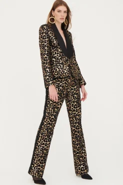 Completo in paillettes leopardato