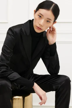 Completo lucido nero con giacca e pantalone