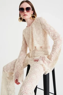 Completo top e pantalone in pizzo