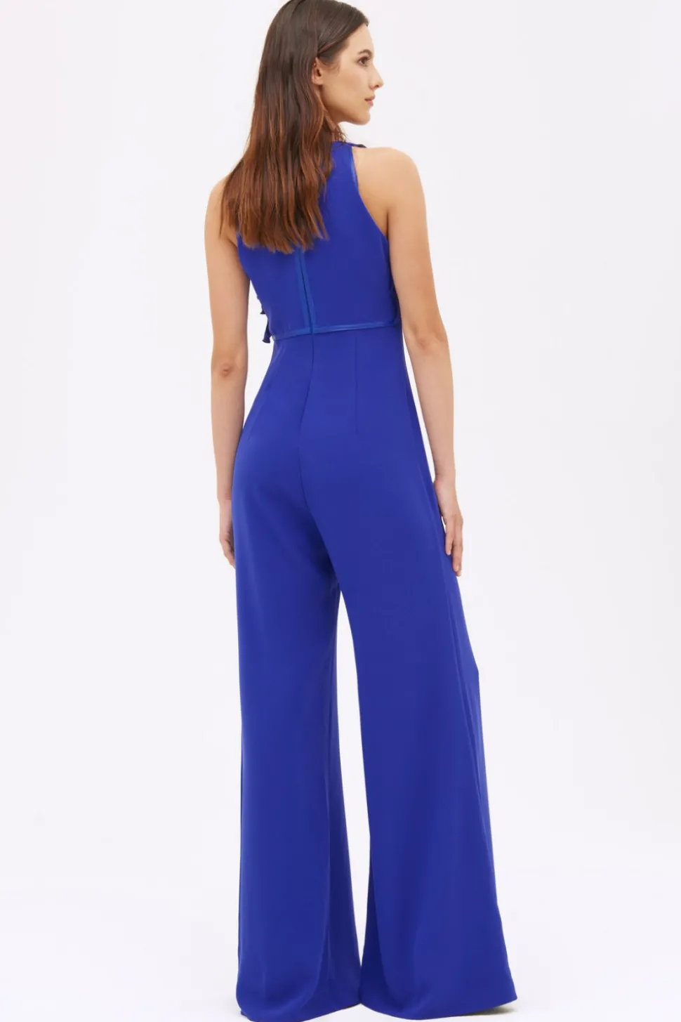 Jumpsuit blu con rouches
