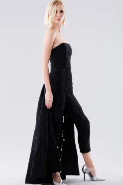 Jumpsuit bustier con gonna sovrapposta