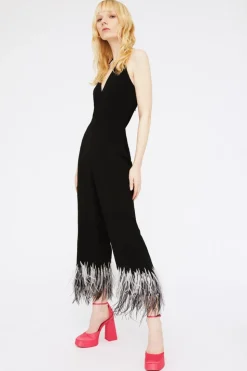 Jumpsuit con piume