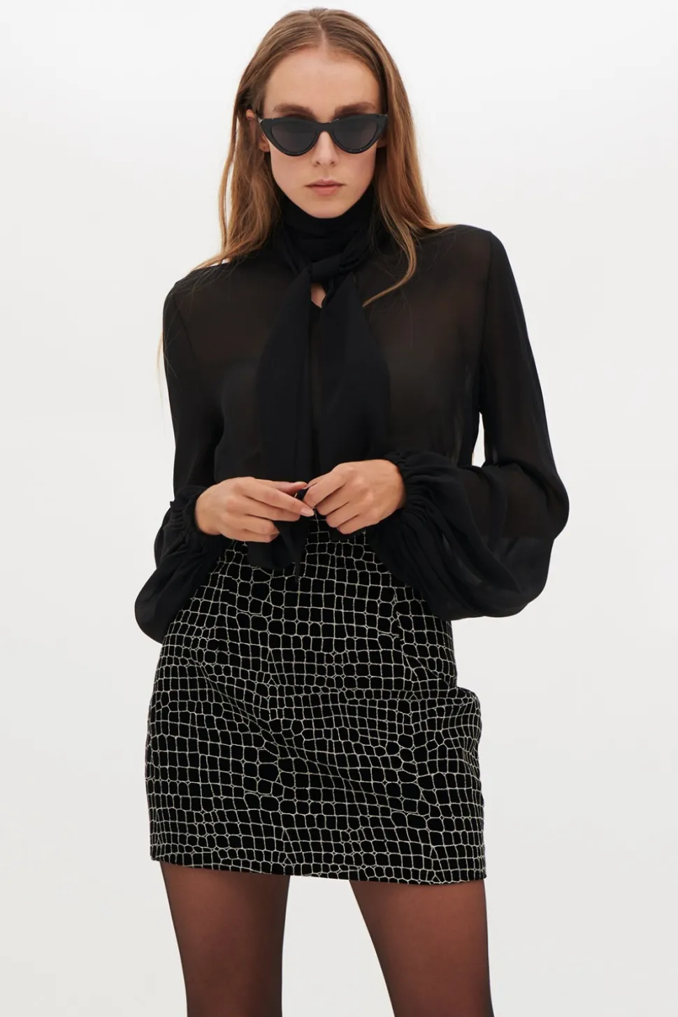 Minigonna in velluto animalier