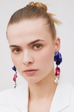 Orecchini Cindy blu e fucsia