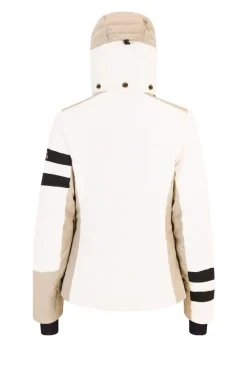Piumino da sci beige e bianco