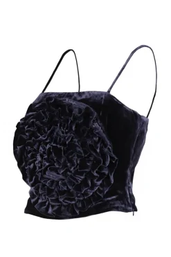 Top fiore velluto