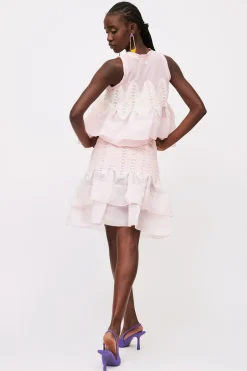 Top in organza rosa